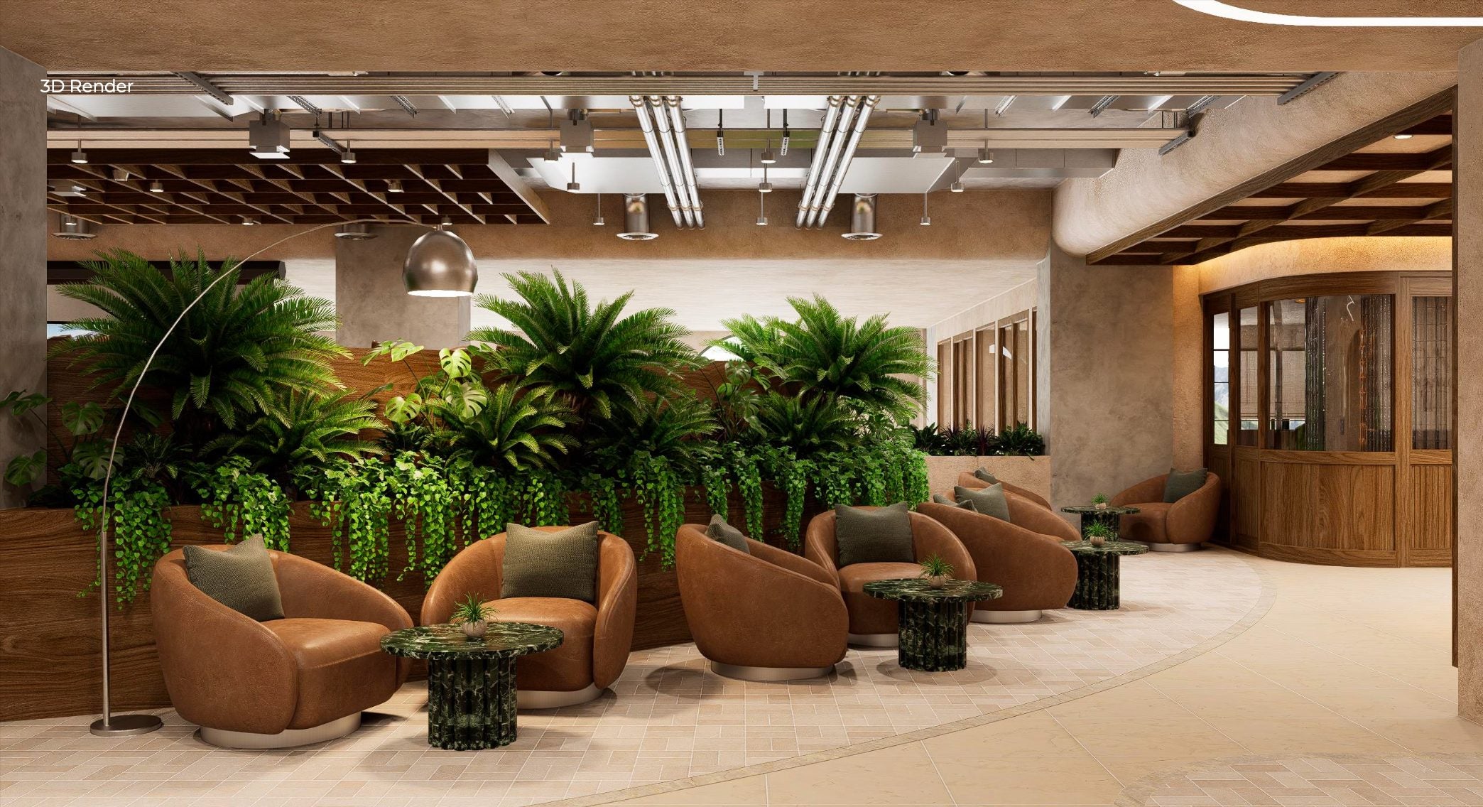 Coworking green lounge armchairs — Azoria, Uluwatu, Bali