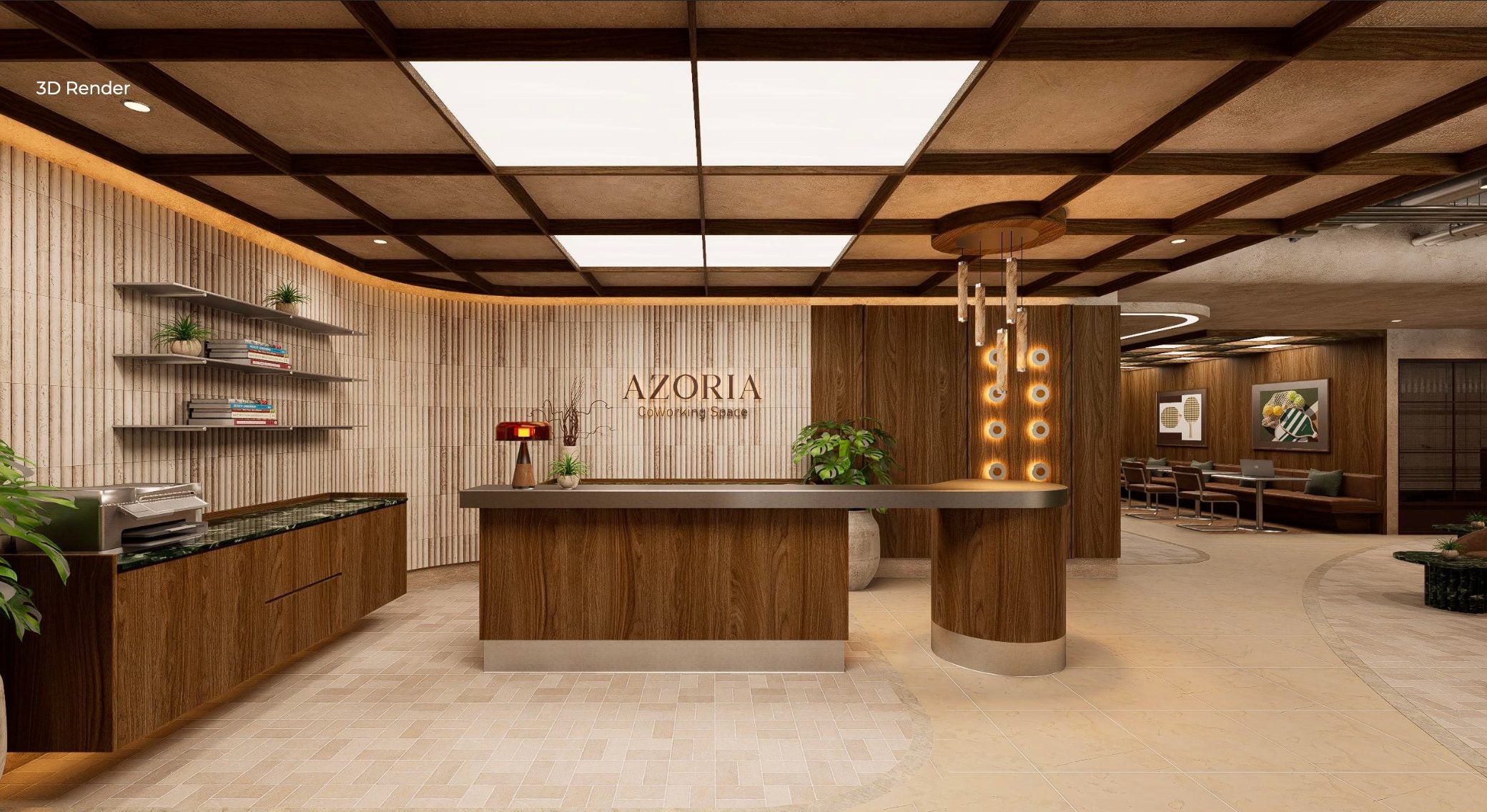 Coworking reception desk — Azoria, Uluwatu, Bali