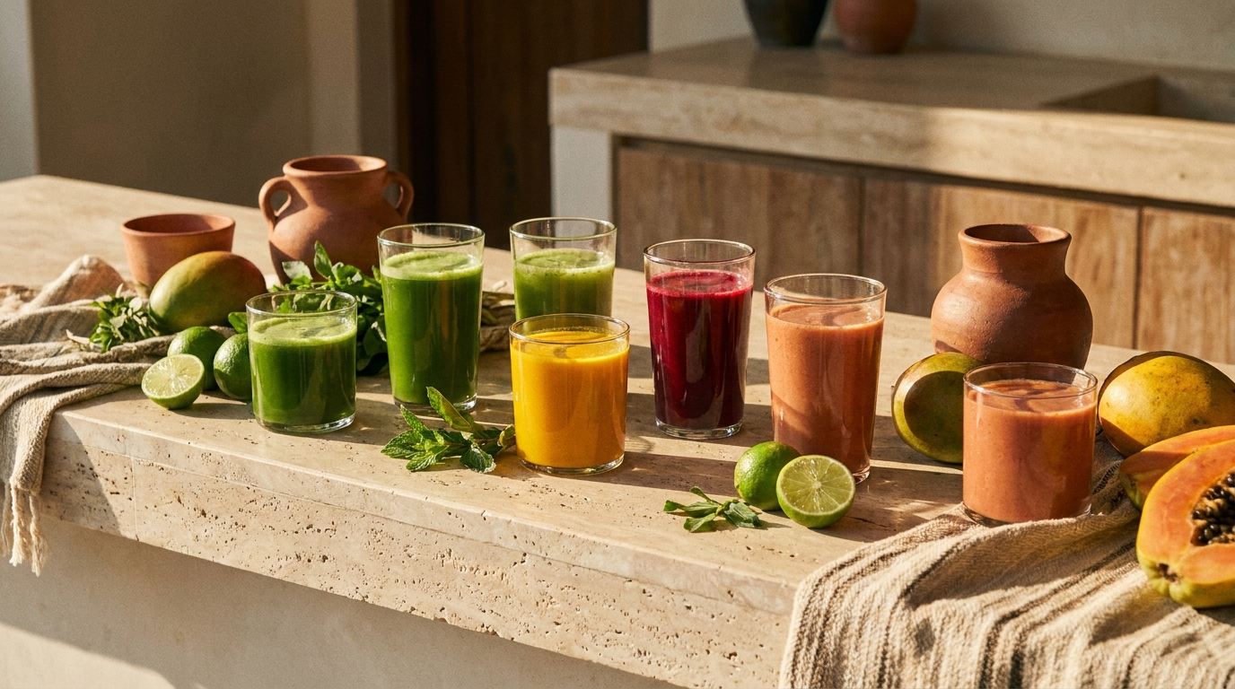 Cold-pressed juices and smoothies — Azoria Dining, Uluwatu, Bali
