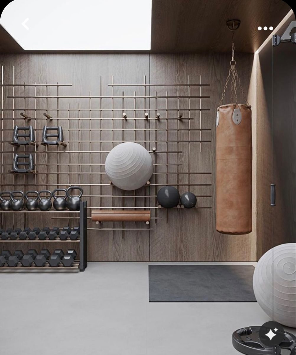 Fitness gym equipment wall — Azoria, Uluwatu, Bali
