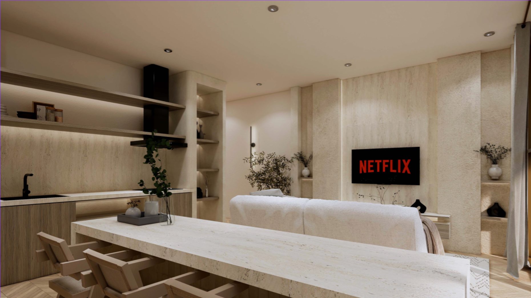 Living residence kitchen lounge — Azoria, Uluwatu, Bali