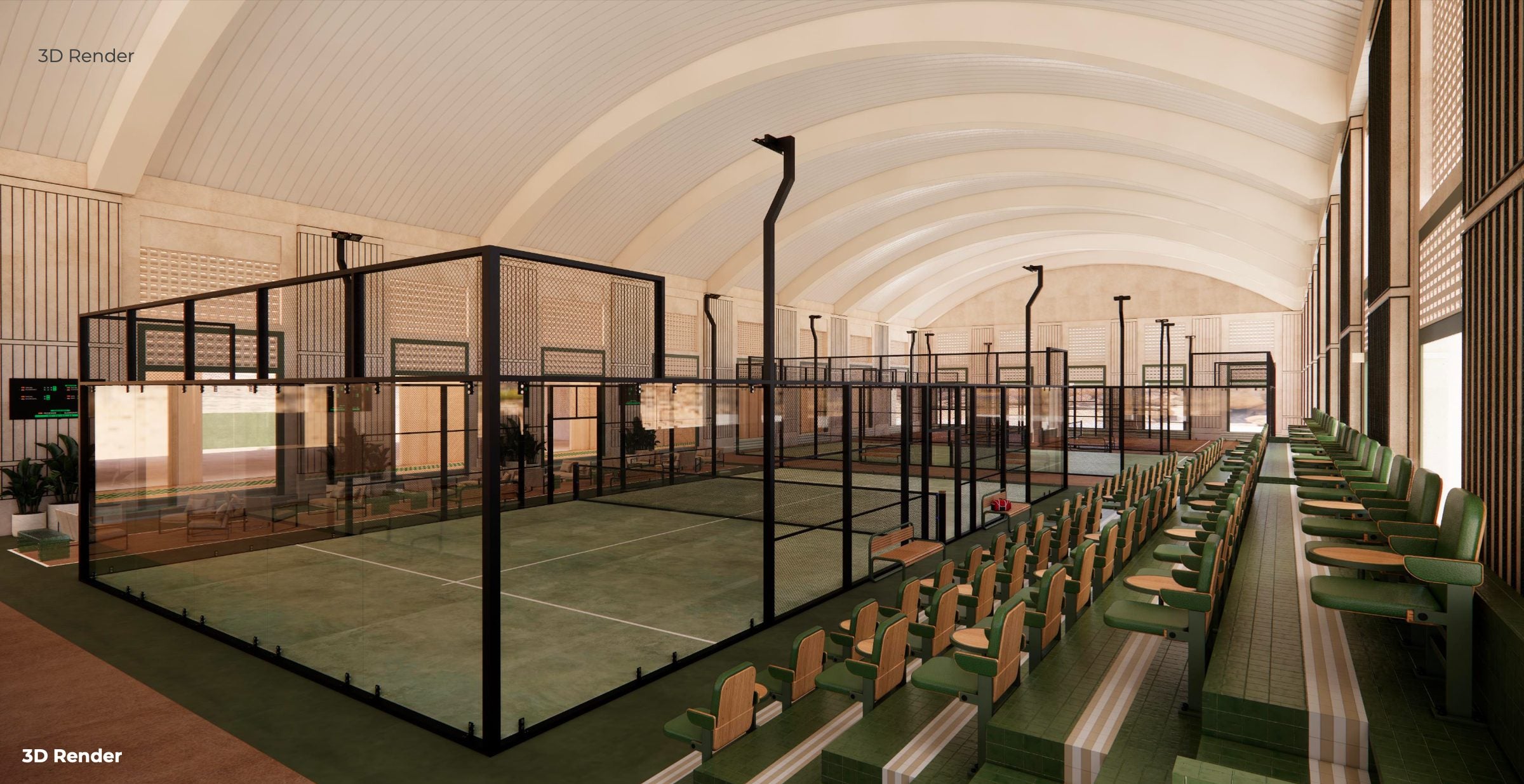 Padel indoor courts grandstand — Azoria, Uluwatu, Bali
