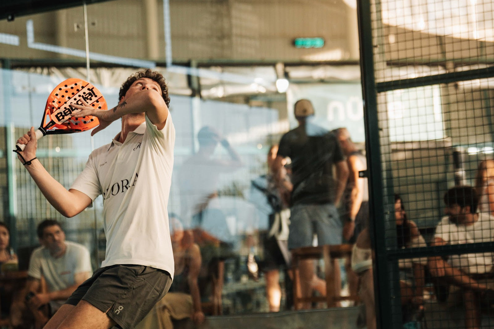 A social padel Americano in play on an enclosed court at Azoria in Uluwatu, Bali