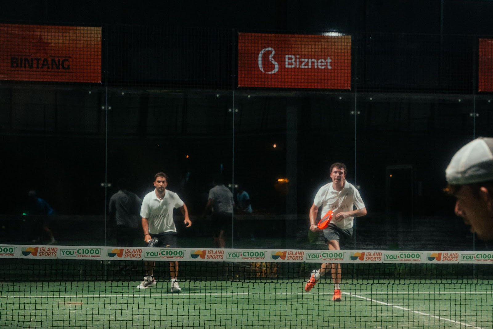 Padel doubles match on a court in Uluwatu, Bali