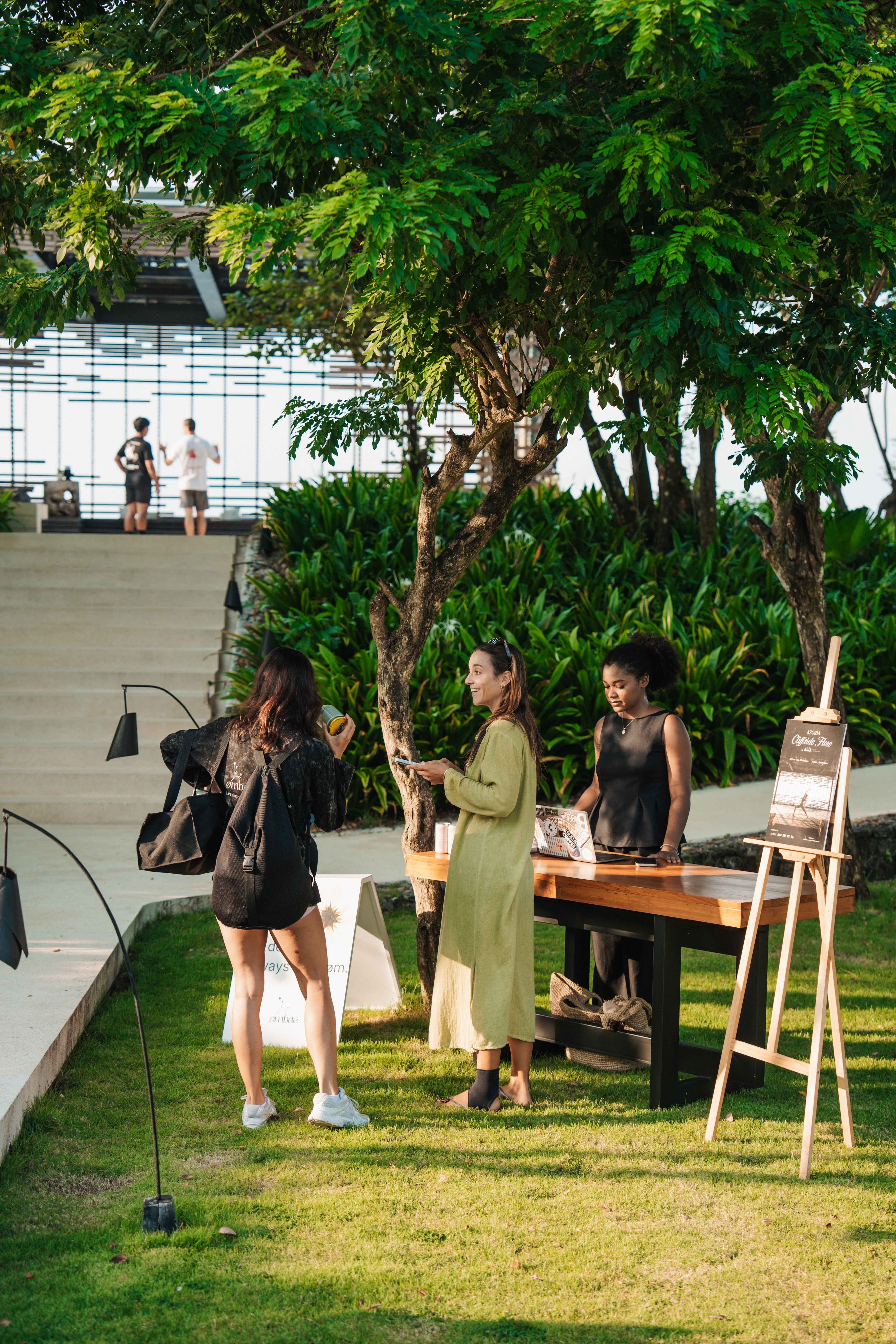Group at the Azoria x Alila Cliffside Flow in Uluwatu