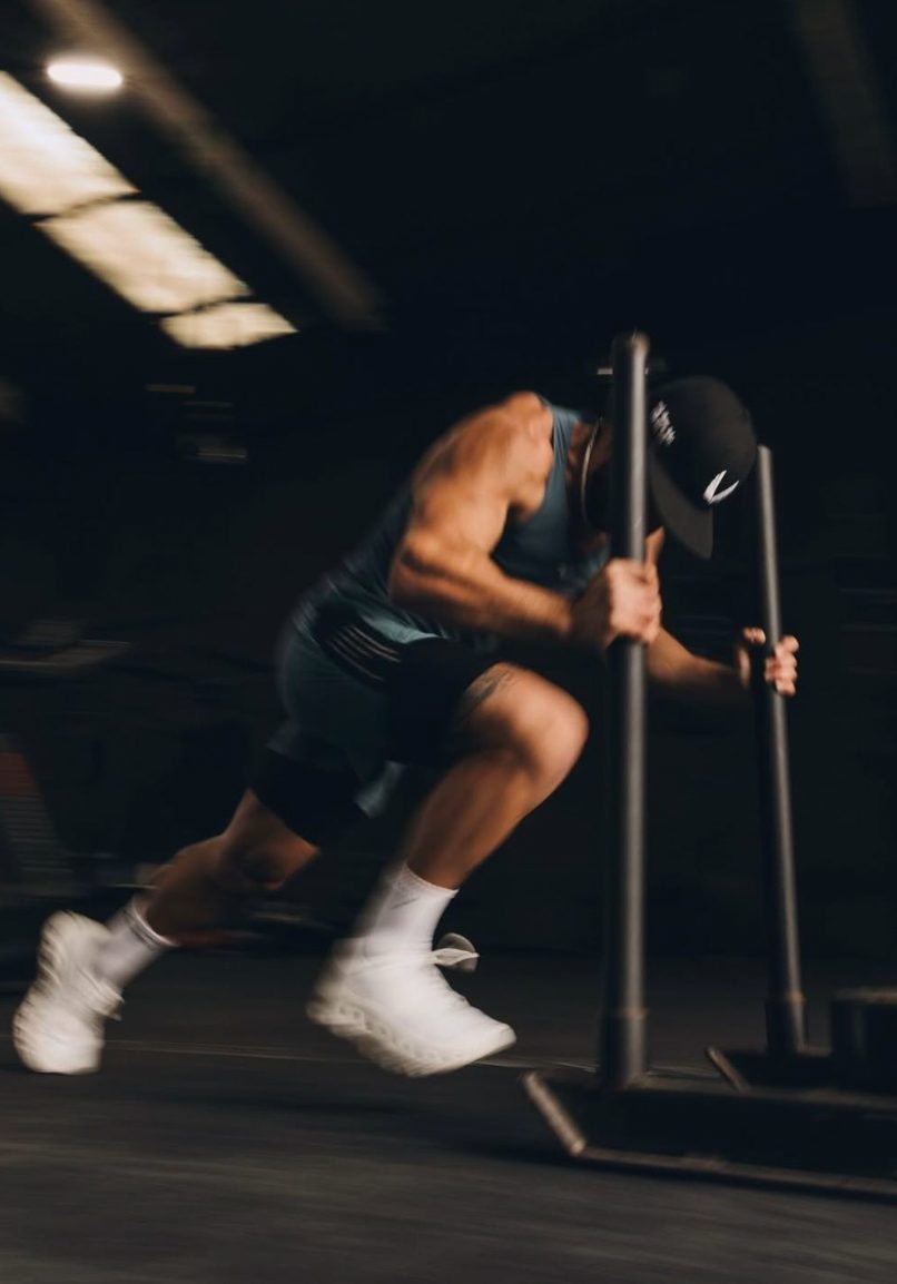 Fitness sled push gym motion — Azoria, Uluwatu, Bali