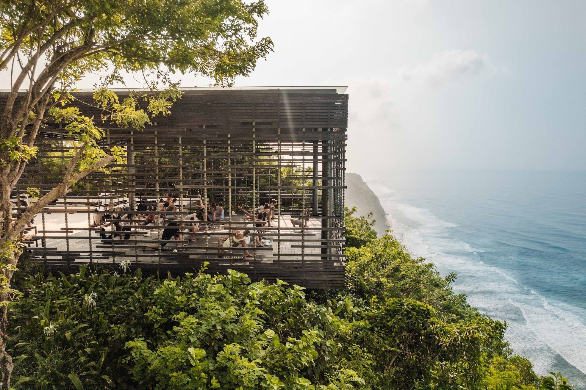 Uluwatu clifftop slatted pavilion ocean — Azoria, Uluwatu, Bali